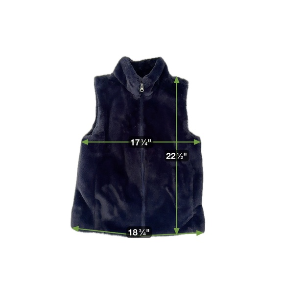 J.Crew Midnight Navy Faux Fur Vest Women’s Size XS Luxe Cozy Layering - Picture 3 of 3